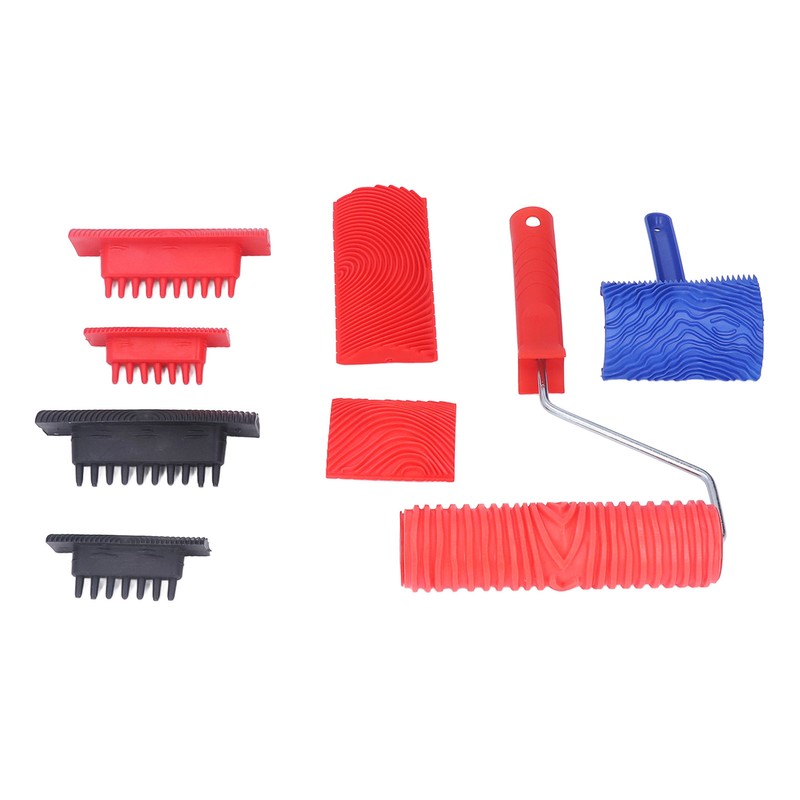 Rubber Wood Graining Tool Handheld Wood Texture Pattern Roller for