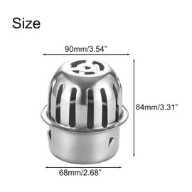 NACX 75mm / 2.9” Stainless Steel Dome Floor Drain Cover, Round Shape Floor Drain Strainer for Home Bathroom Yard Balcony, 2Pcs