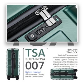 Tolino Carry-on Luggage with Spinner Wheels,Suitcases PC+ABS Hard Shell - 20in TSA Lock Lightweight Carry on