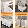 WESAPPINC Rolling Laundry Hamper with Lid, 70L Perforated Plastic Basket