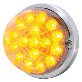 United Pacific 37914 17LED Dual Function Watermelon Clear Reflector Flush Mount Auxiliary/Cab Light Kit, Sealed Lens - Amber LED/Clear Lens – ONE Unit