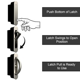 AlloyTech Pocket Door Pull Swivel Handle with Concealed Hardware and Quick Install Kit (No Kit, Nickel)