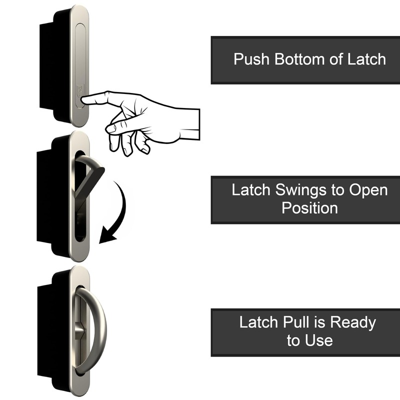 AlloyTech Pocket Door Pull Swivel Handle with Concealed Hardware and