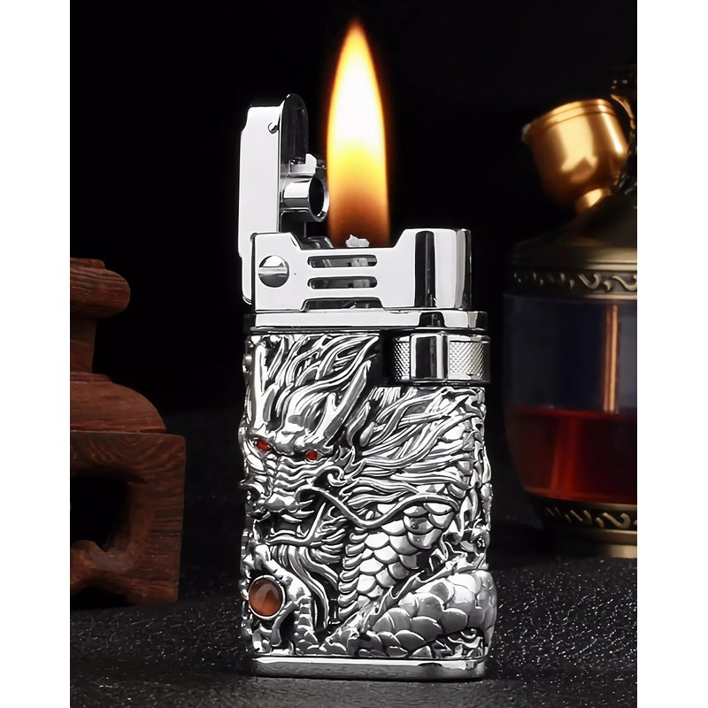 Dragon Lighter, Cool Antique Candle Lighters, Reusable Grinding Wheel Oil