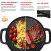 GGC Cast Iron Reversible Griddle, 12 inch Griddle Pan for