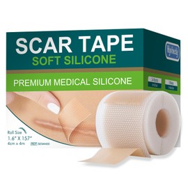 Hysimedy Hojas De Silicona Para Cicatrices De Grado Médico Cinta De Silicona Para Cicatrices (1.6" X 157" - 4M) Cinta De Cicatriz Extra Larga Efectiva Queloide Eliminación De Golpes Para Ces