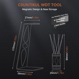 Csuntikulo WDT Tool 2.0, Adjustable WDT Tool Espresso Needle with 10 Fine Needles, Espresso Distribution Tool Coffee Distributor with Magnetic Stand, Coffee Tamper Espresso Needle, Coffee Accessories
