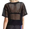 CLOZOZ Women's Mesh Net See Through Fishnet T-Shirt Crop Top
