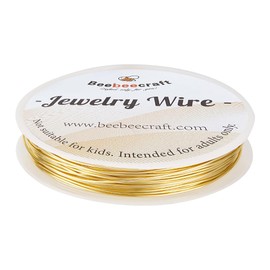 Beebeecraft 20 Gauge/0.8mm Metal Jewelry Wire Real 14K Gold Plated Brass Copper Craft Wire for Jewelry Making Supplies 49 Feet/15m
