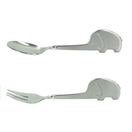 Nagao Takakuwa Metal Elephant Spoon/Fork, Set of 2
