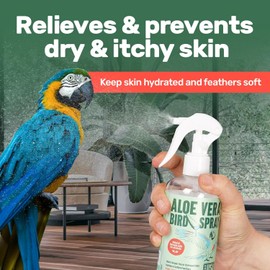 Samorillo Aloe Vera Bird Spray - 8.5oz/251mL - [Made in USA] - Non-Toxic Bird Bath Relieves Dry/Itchy Skin & Softens Feathers - Safe & Effective for All Birds - Promote Healthy Plumage - Odor-Free