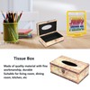 Tissue Box Organizer Composite Wood Leather Rounded Edges Premium Texture