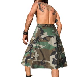OCANXUE Kilt for Men Camo Utility Kilt Waterproof Tactical Kilt Irish Scottish Kilts with 4 Pockets Jungle Camo 38