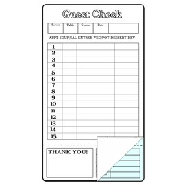 Guest Check Waitress Books Server Note Pads with Carbonless Copy Paper,Guest Checks with Recepit for Servers,Hotels,Lounges,Cafes,Restaurants Orders(White,Blue)