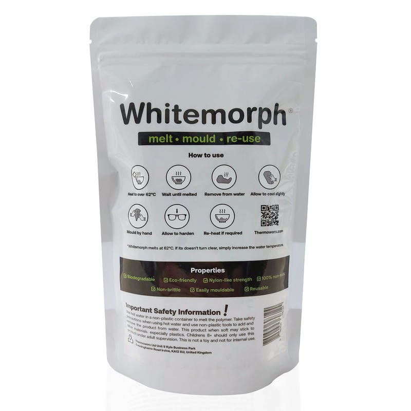 Thermoworx Whitemorph 250g. Hand mouldable bioplastic. Melt, Mould and Reuse.…