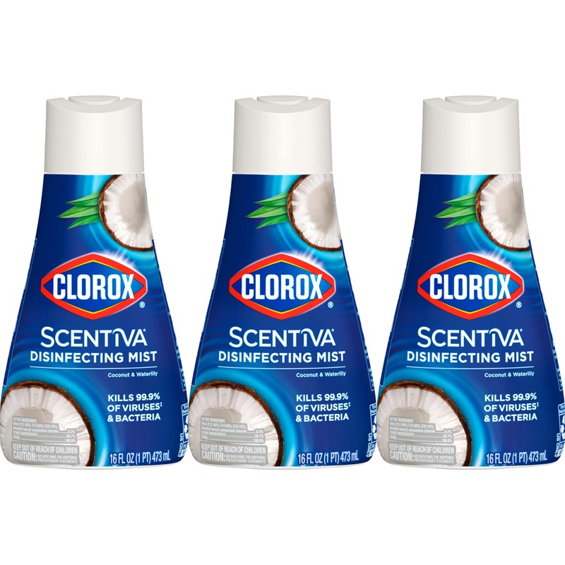 Clorox Scentiva Disinfecting Mist, Coconut and Waterlily, Refill, 16 Fluid