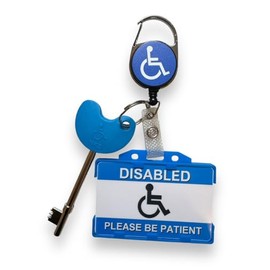 Radar/NKS Disabled Toilet Key, Opens Over 10,000 Disabled Toilets, Blue Disabled Badge Reel, Disabled ID Card with Card Holder