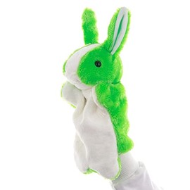 Bunny Hand Puppets Rabbit Plush Animals Toys for Kids Imaginative Pretend Play Storytelling (Green)