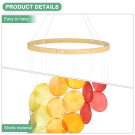 M METERXITY Shell Wind Chime for Outside, Seashell Wind Chime Sea Glass Shell Wind Chime for Outside/Patio/Garden Decor, Handcrafted Wind Chime [Multicolor]