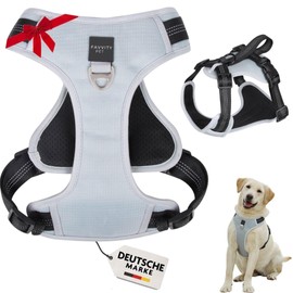 FAVVITY PET Dog Harness for Small, Medium and Large Dogs - Padded [Reflective] Anti-Pull | The Harness for Your Dog (Size M, Grey)
