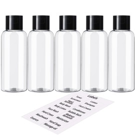 DNSEN 5 Pack 3.4 oz Travel Size Bottles for Toiletries TSA Approved Empty Travel Containers Leak Proof Refillable Liquid Travel Accessories with Labels
