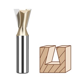 HUHAO Dovetail Router Bit 1/2" Shank 3/4" Dia Carbide Half-Blind & Through Dovetail Joint Joinery Bit for Drawer Cabinet Box Joints Making Woodworking