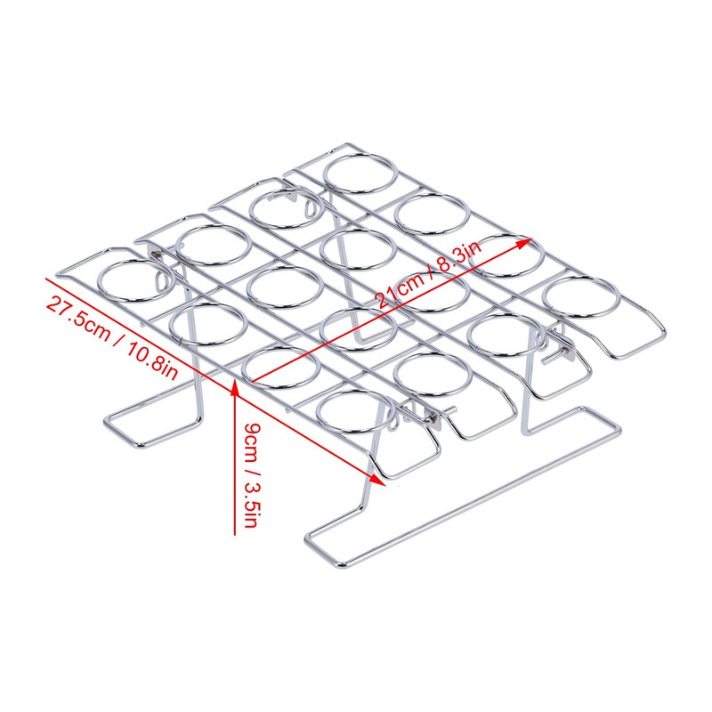Ice Cream Cone Holder Stand, 16 Holes Stainless Steel Cupcake