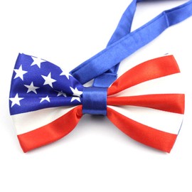 Dzrige American Flag Bow Tie USA Flag Bowtie 4th of July Bow Tie Patriotic Bowtie for Presidential Election,Labor Day,Veterans Day,Memorial Day,Independence Day Decorations