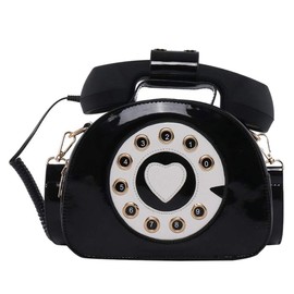 VALICLUD Shoulder Bag Telephone Shaped Handbag Retro Top Handle Bag Novelty Purse for Women Unusual Handbags