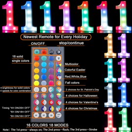 Light Up Numbers, 15th Birthday Decoration for Teen Girls Boys, 34 Colors Marquee Numbers Sign Color Changing for 15th Birthday Centerpieces Table Decor 15th Wedding Anniversary Decor, Number 15