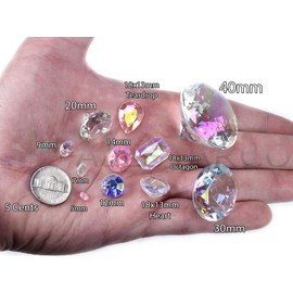 Allstarco 100PCS 18x13mm Crystal Teardrop Decorating Gems AB Coating for Table Scatter Wedding Decorations Vase Fillers