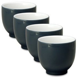 FORLIFE Q Tea Cup (Set of 4), 7 oz., Black Graphite
