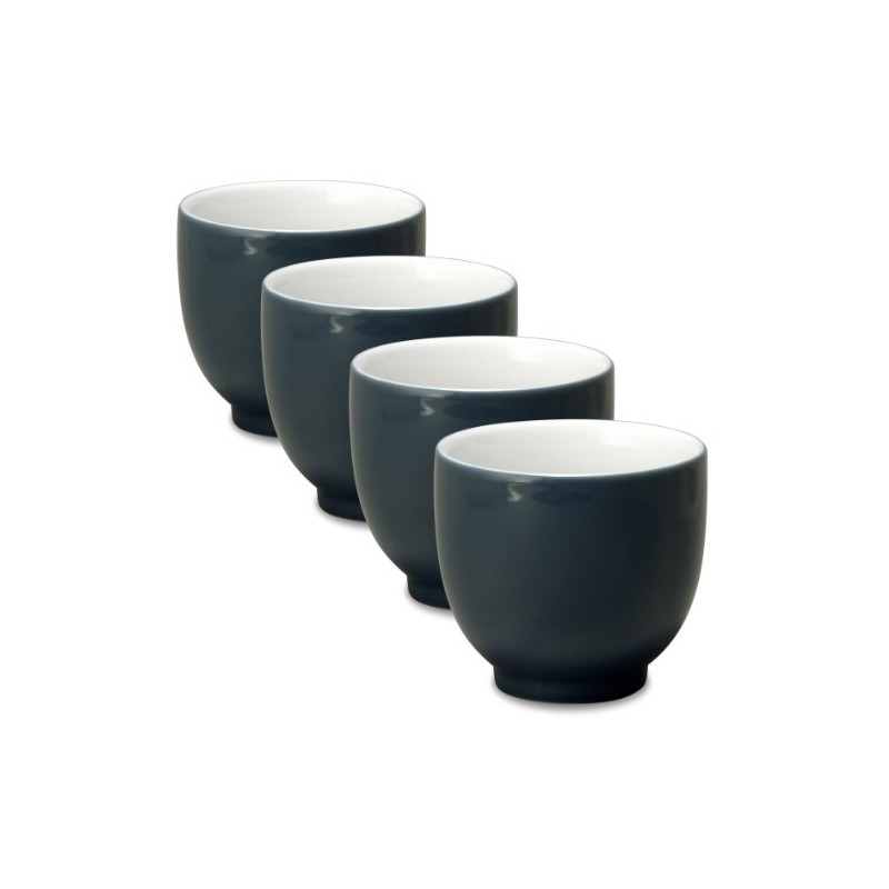 FORLIFE Q Tea Cup (Set of 4), 7 oz., Black