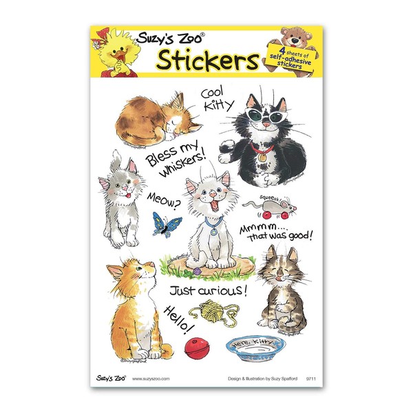 Suzy's Zoo Cats Multi Stickers (4-Pack) 10146