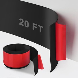 DSGL Flexible Baseboard Molding Trim, 4 in x 20 Ft Self-Adhesive Vinyl Wall Base,Peel and Stick Rubber Wall Base Moulding Trim (Black)