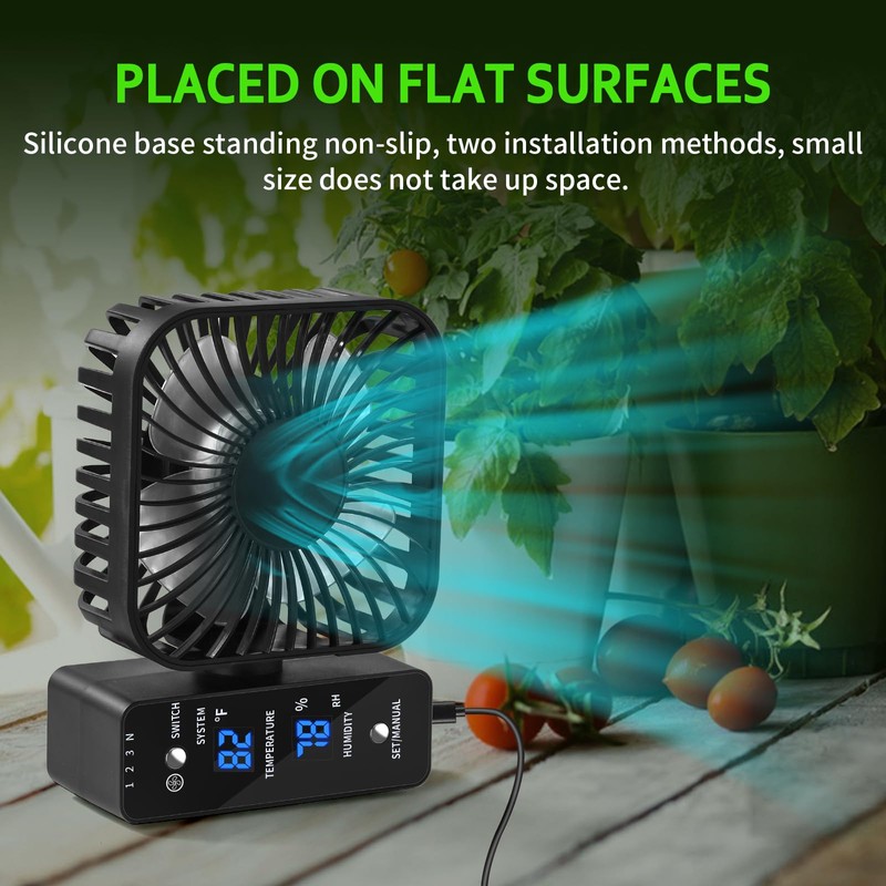 DAOTAILI 4" Grow Tent Fan with Auto Humidity Control |