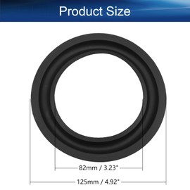 Heyiarbeit 4pcs 4.92" Speaker Foam Rubber Repair Speaker Rubber Edge Surround Rings Replacement Parts for Speaker Repair or DIY Black