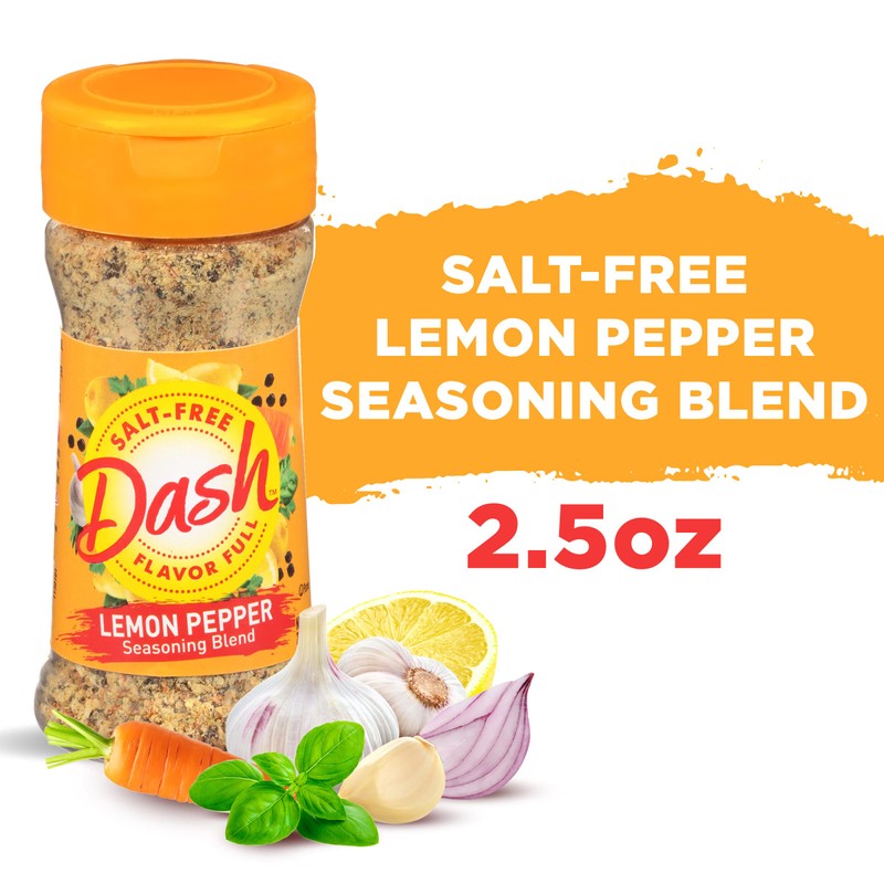 Dash Salt-Free Seasoning Blend, Lemon Pepper, 2.5 Ounce (Pack of