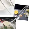 JZK 4 X Silver Stainless Steel Drinking Straw Spoon Reusable