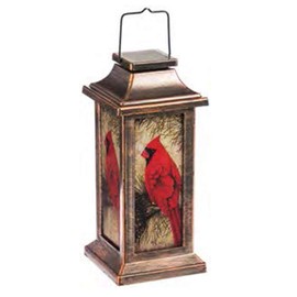 Topadorn Hanging Solar Lantern Waterproof Portable Lamp Outdoor Garden Decorative LED Light, Red Bird,10"H