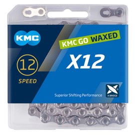 KMC X12 Waxed 12 Speed Chain, Silver, 126 Link