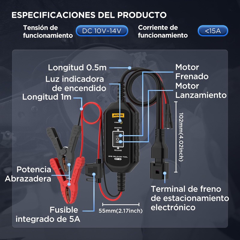 AUTOOL EPB Emergency Release Tool, Dual-Channel Brake & Reverse Control