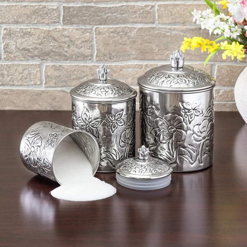 Old Dutch International Embossed Butterfly Canister Set, 3 pcs