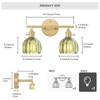 Shenmoyl Bathroom Light Fixtures, 2-Light Brass Vanity Wall Light Over
