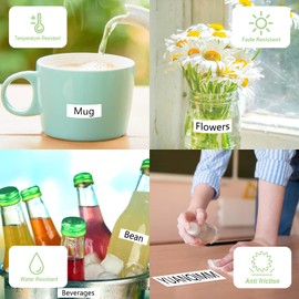 Label Maker Refill 1/2" Black on White Compatible for Brother P-Touch Label Tape TZe TZ Tape 12mm 0.47 Laminated White, for PT PTD410 PTD210 D210 D220 H110 D410 P710BT Printer, 5 Pack