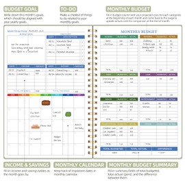 Monthly Budget Planner - 14 Months Undated Financial Planner Organizer Budget Book with Expense and Debt Tracker Notebook to Manage Your Money Effectively, Bill Planner and Organizer with Stickers