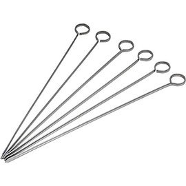 Genware NEV-236-10 Skewers, Stainless Steel, 10" (Pack of 6)