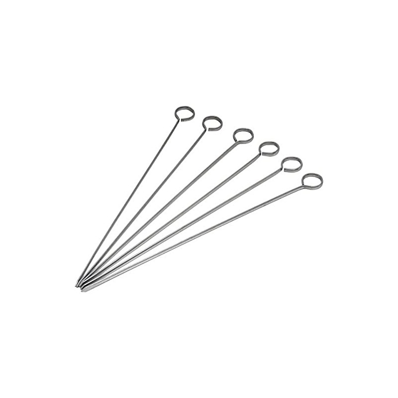 Genware NEV-236-10 Skewers, Stainless Steel, 10" (Pack of 6)
