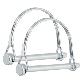 PATIKIL Trailer Coupler Pin 1/4x2-9/16x2.17"(D*L*IW), 2 Pcs Wire Lock Pin Safety Shaft Locking Pin Round Pto Pins for Farm Trailers Lawn Hitches Garden Tractor Kayak Boat (6x65x55mm)