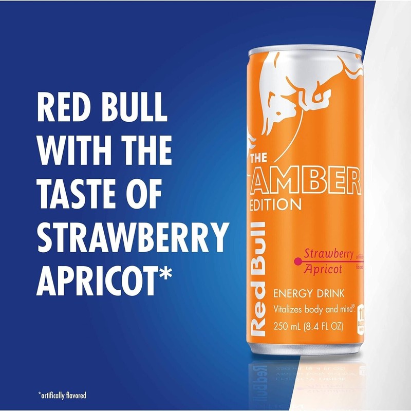 Red Bull Amber Edition Strawberry Apricot Energy Drink, 8.4 Fl